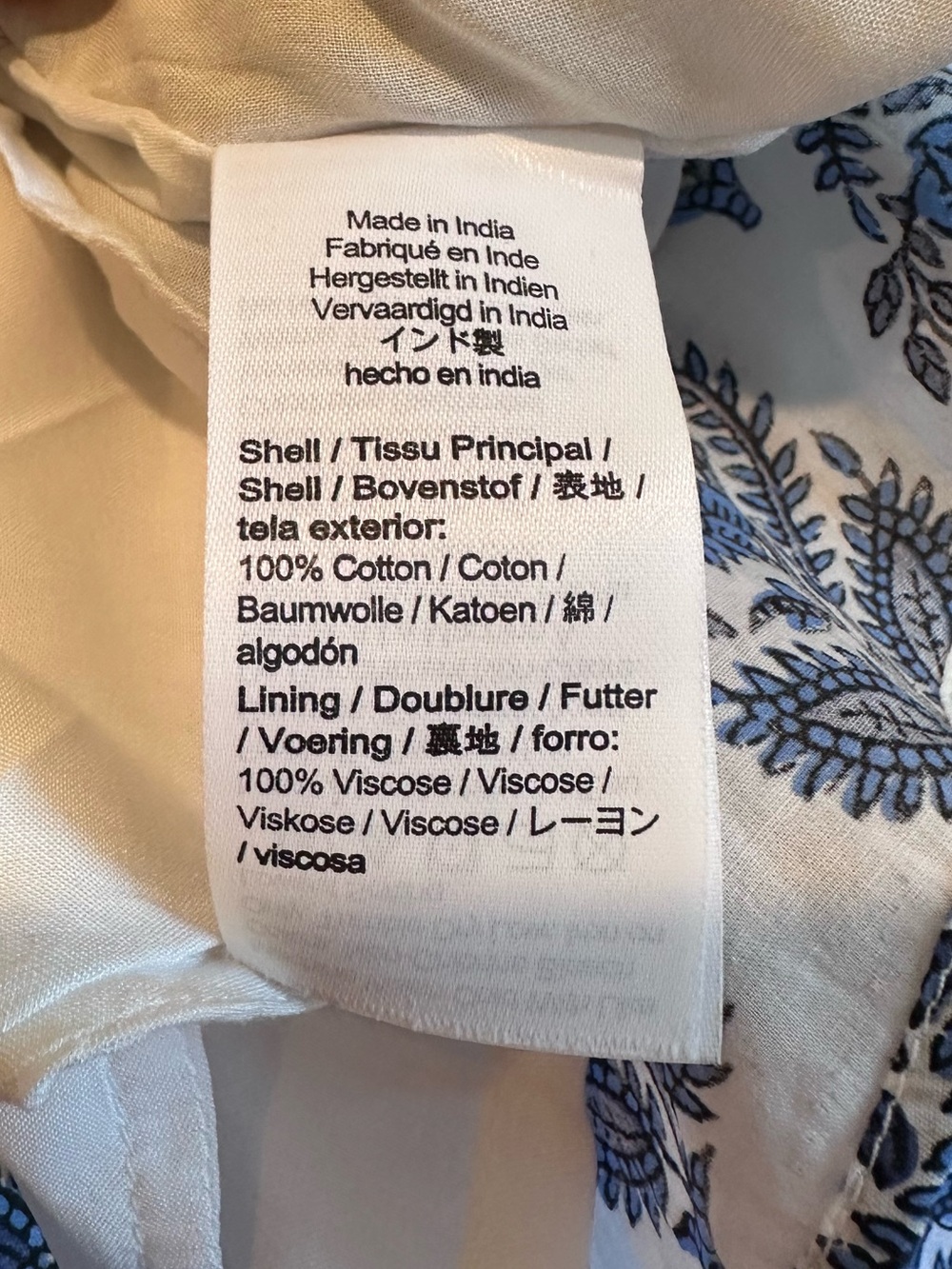 J.Crew V-Neck Mini Dress XXS Blue White Bouquet Block Print Cotton Smocked - Picture 6 of 11